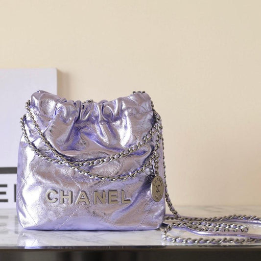 25C Hobo 22 Bag 19cm Violet Metalic Lambskin mysite