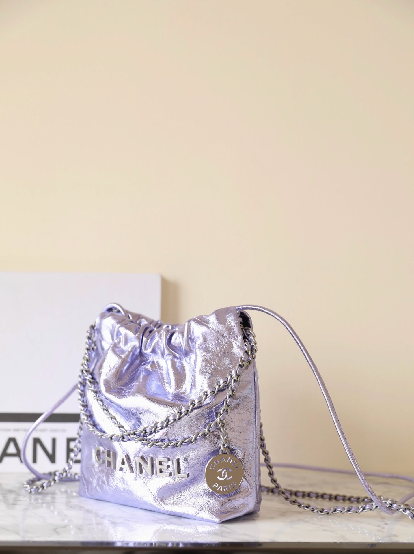 25C Hobo 22 Bag 19cm Violet Metalic Lambskin mysite