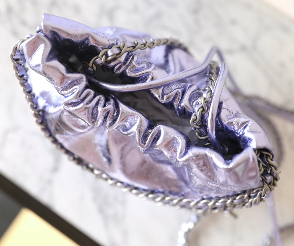 25C Hobo 22 Bag 19cm Violet Metalic Lambskin mysite