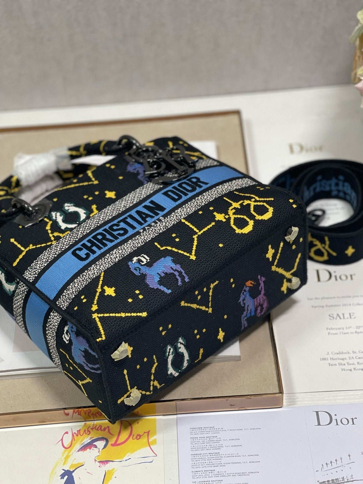 CD Qixi Black 24 Lady Dior Bag Canvas 336654 mysite