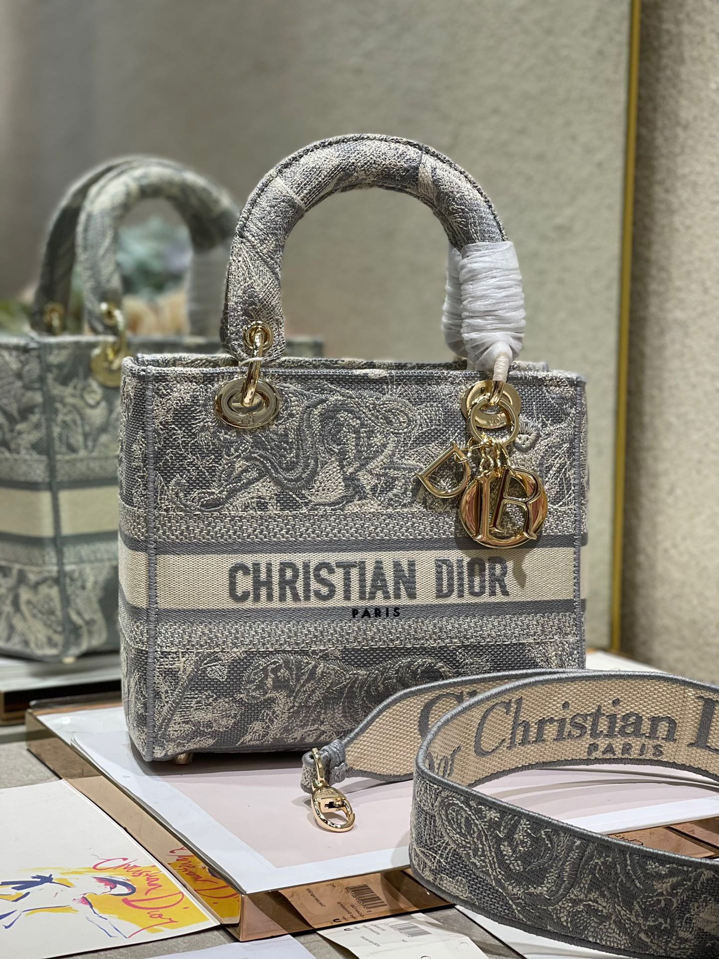 CD Gray Tiger 24 Lady Dior Bag Canvas 336660 mysite