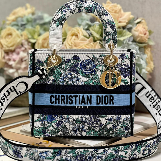 CD Butterfly Love Flower Blue 24 Lady Dior Bag Canvas 336667 mysite