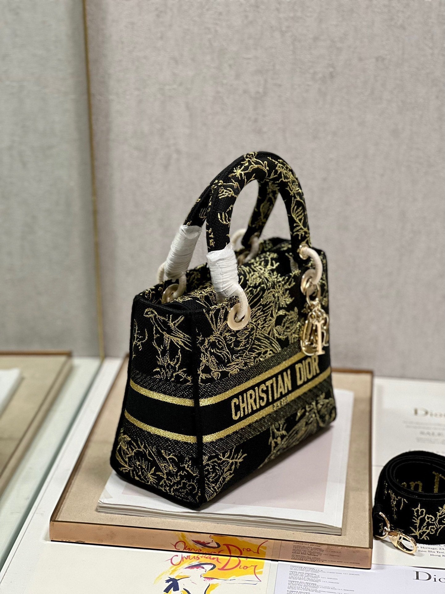 CD Black Magpie 24 Lady Dior Bag Canvas 336688 mysite