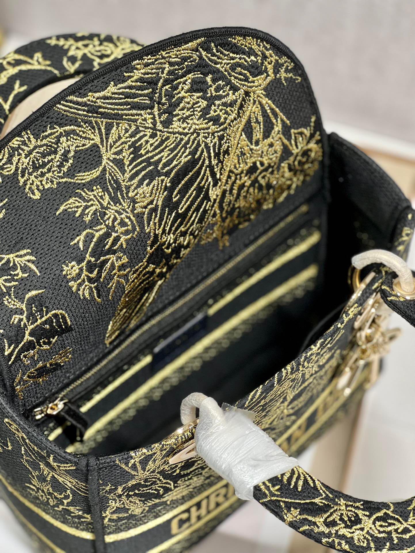 CD Black Magpie 24 Lady Dior Bag Canvas 336688 mysite