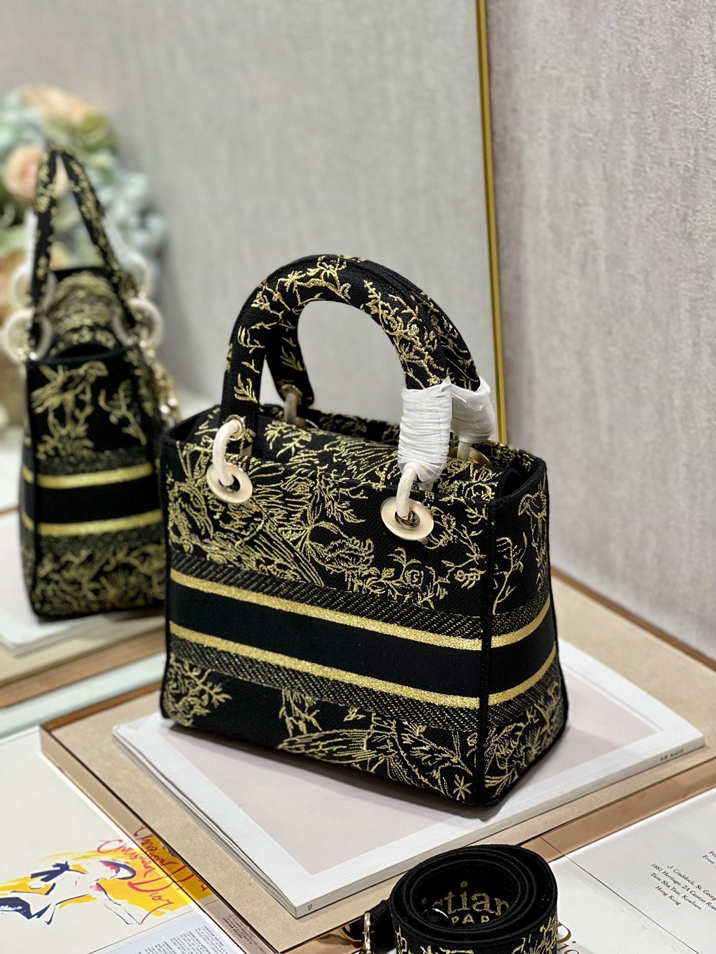 CD Black Magpie 24 Lady Dior Bag Canvas 336688 mysite