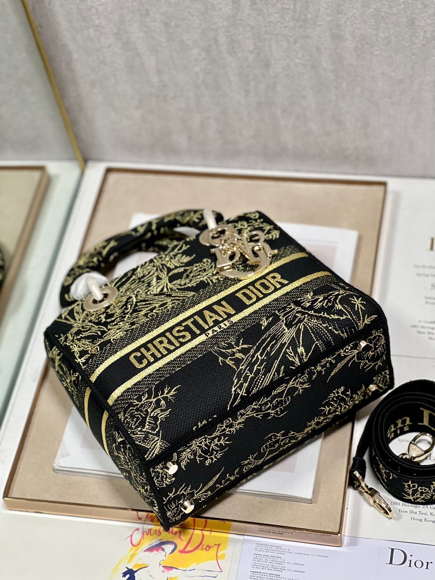 CD Black Magpie 24 Lady Dior Bag Canvas 336688 mysite