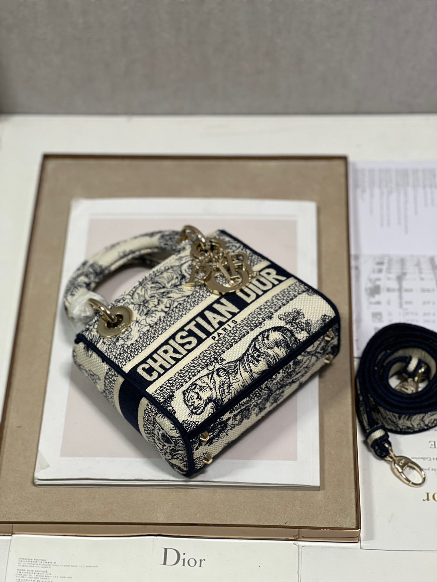 CD Old Blue Tiger 17 Lady Dior Bag Canvas 336742 mysite