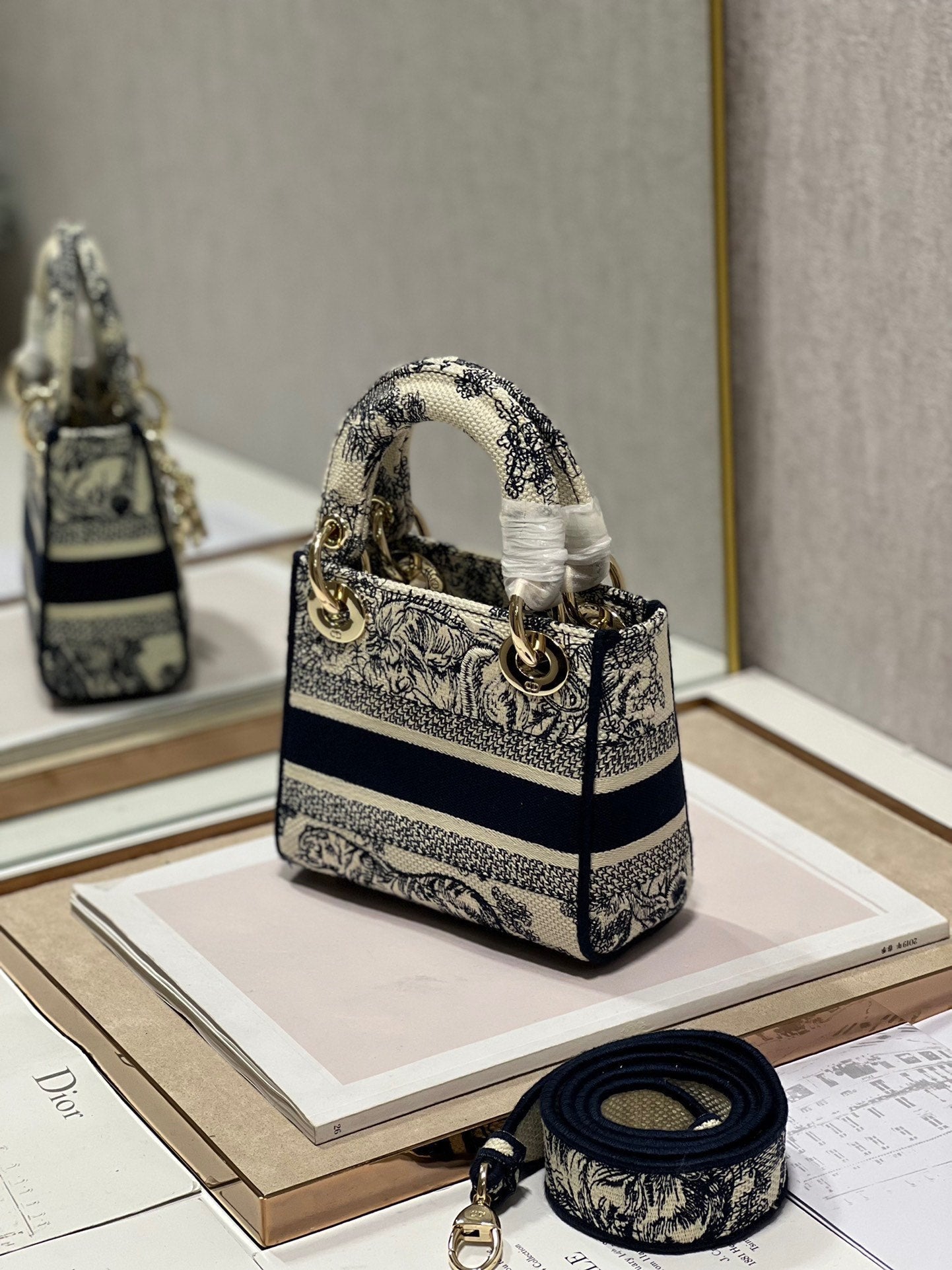 CD Old Blue Tiger 17 Lady Dior Bag Canvas 336742 mysite