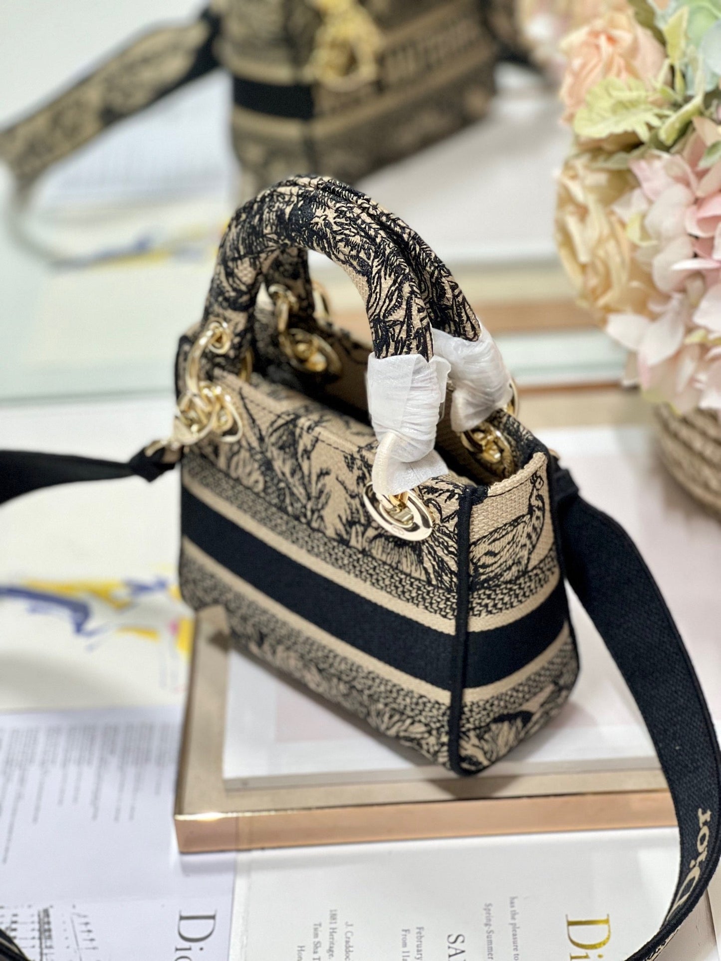 CD Elephant Apricot 17 Lady Dior Bag Canvas 336749 mysite