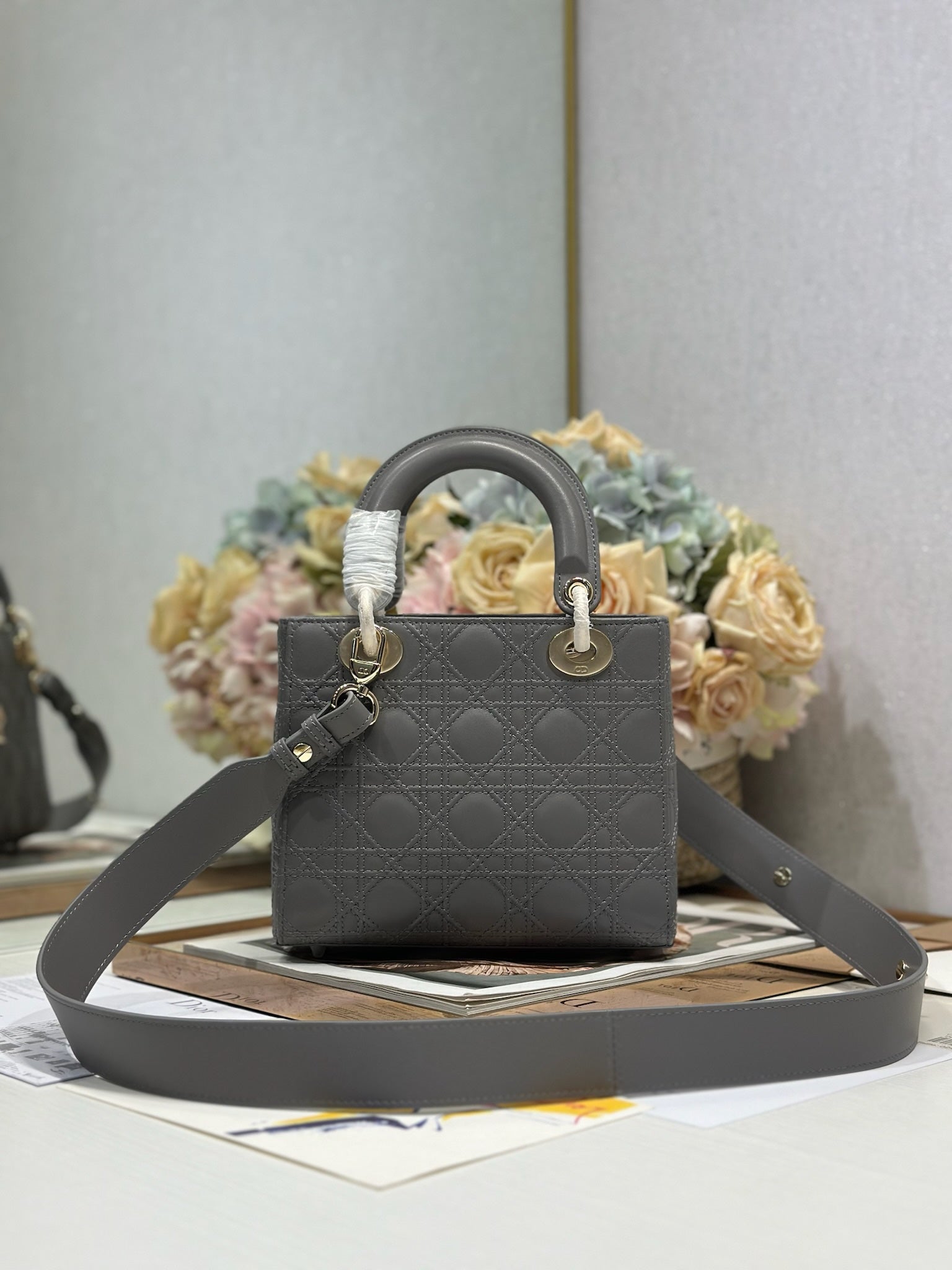 CD Lady Dior Bag Grey Lambskin mysite