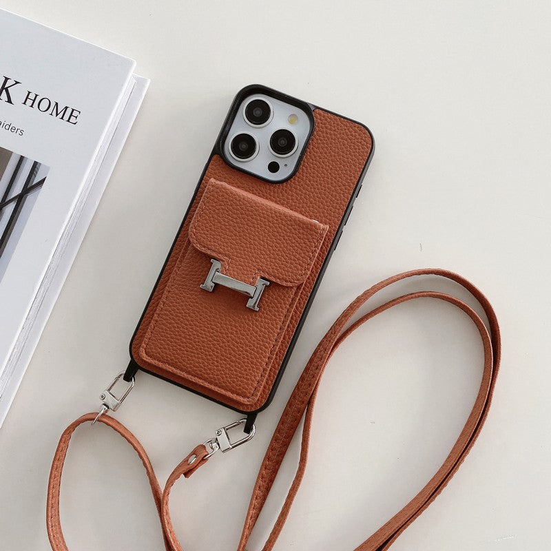 H Card Bag Leather Crossbody iPhone Case mysite