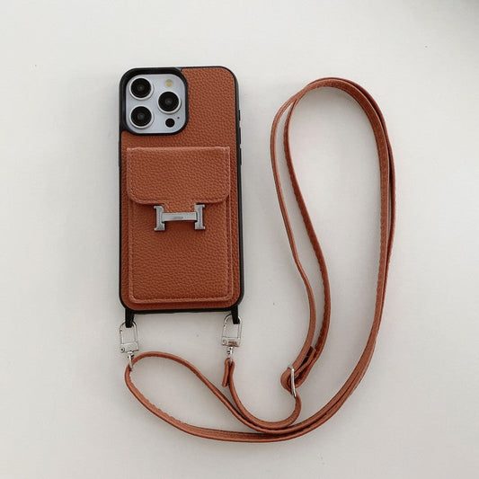 H Card Bag Leather Crossbody iPhone Case mysite