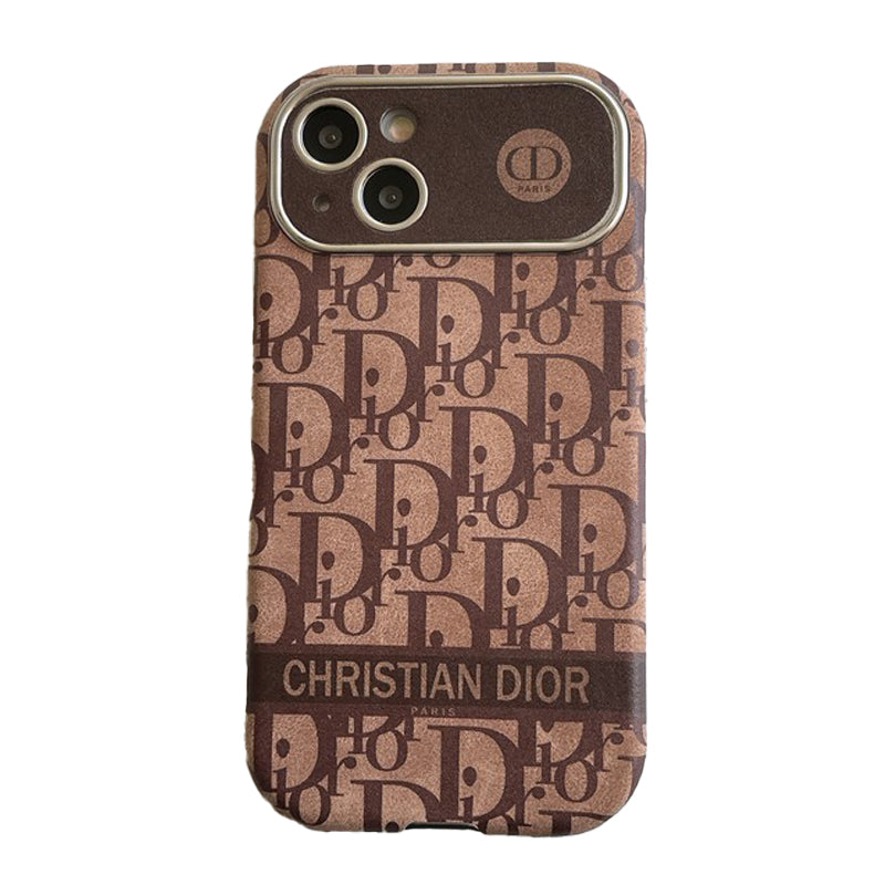 CD White & Brown Color Leather iPhone Case mysite