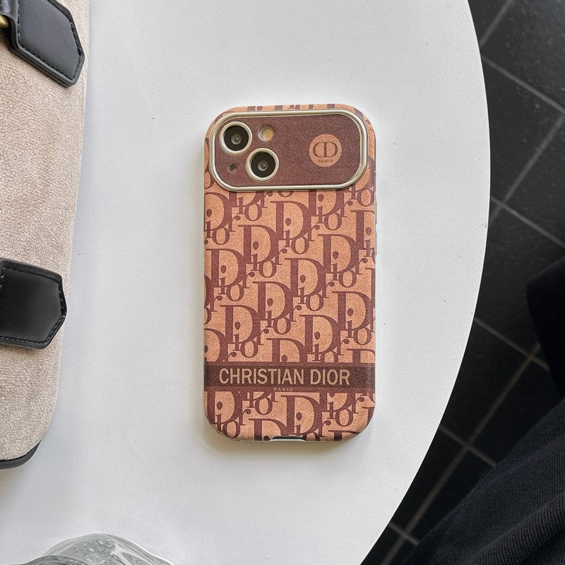 CD White & Brown Color Leather iPhone Case mysite
