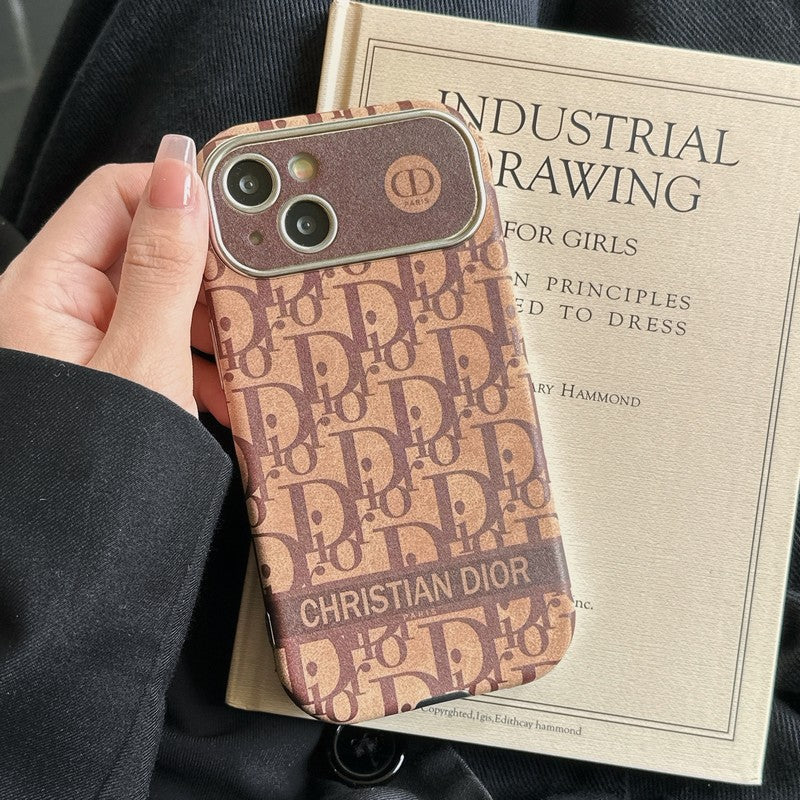 CD White & Brown Color Leather iPhone Case mysite