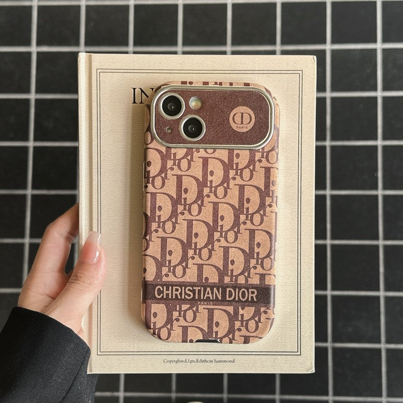 CD White & Brown Color Leather iPhone Case mysite
