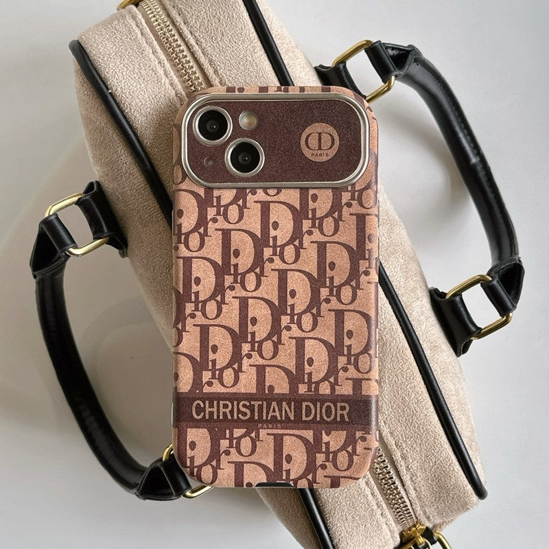 CD White & Brown Color Leather iPhone Case mysite