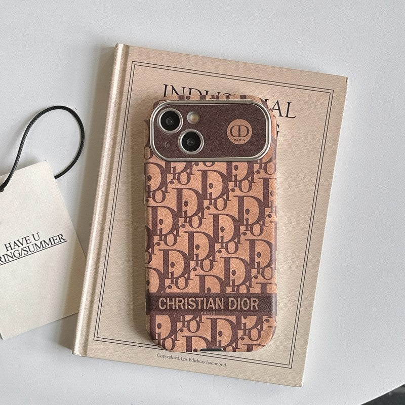 CD White & Brown Color Leather iPhone Case mysite