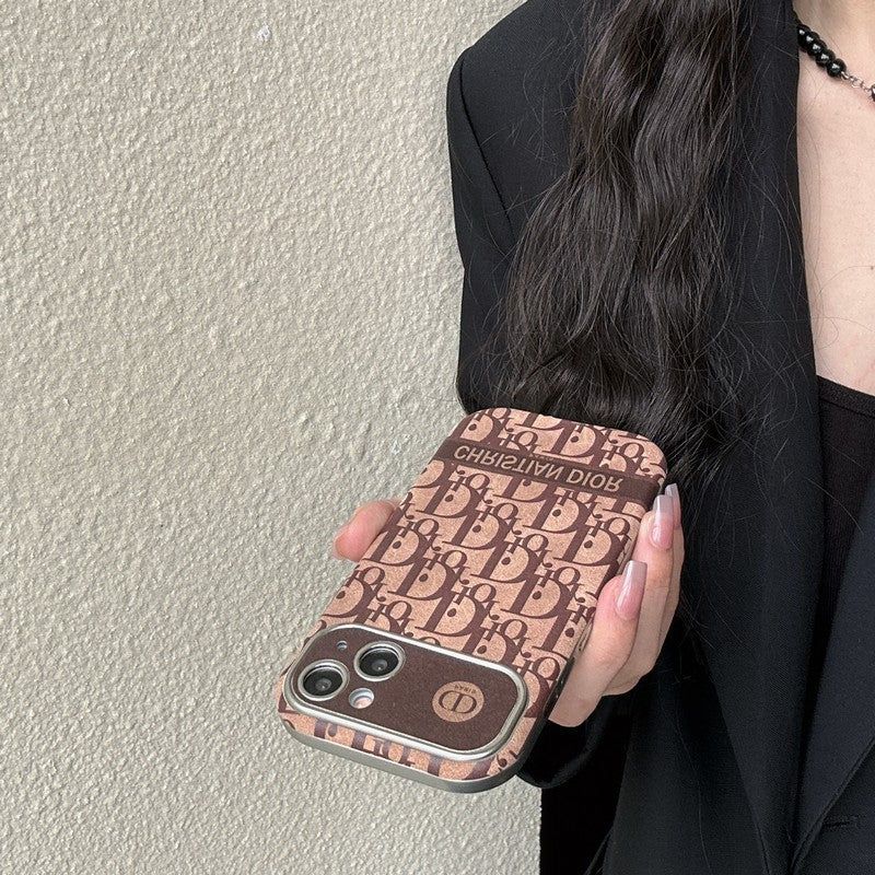 CD White & Brown Color Leather iPhone Case mysite
