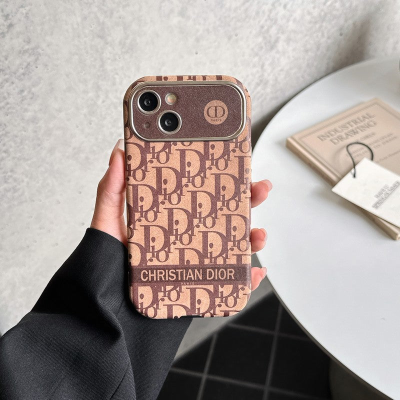 CD White & Brown Color Leather iPhone Case mysite