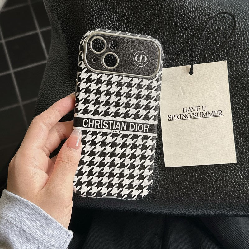 CD White & Brown Color Leather iPhone Case mysite