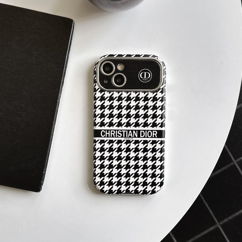 CD White & Brown Color Leather iPhone Case mysite