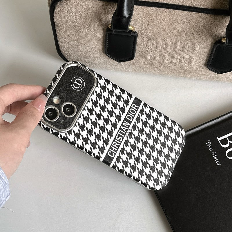 CD White & Brown Color Leather iPhone Case mysite