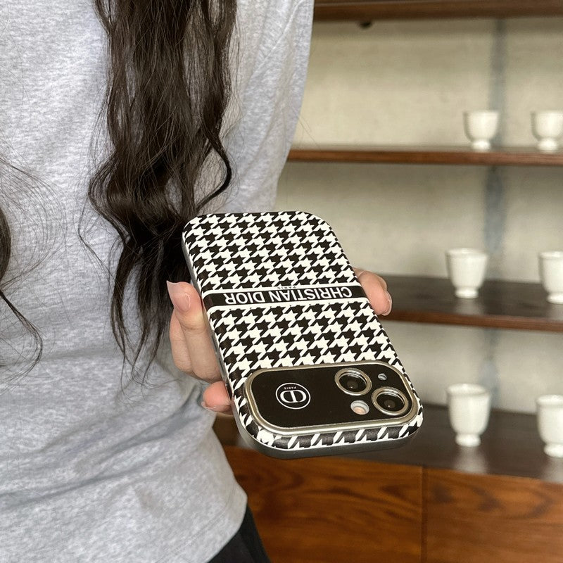 CD White & Brown Color Leather iPhone Case mysite