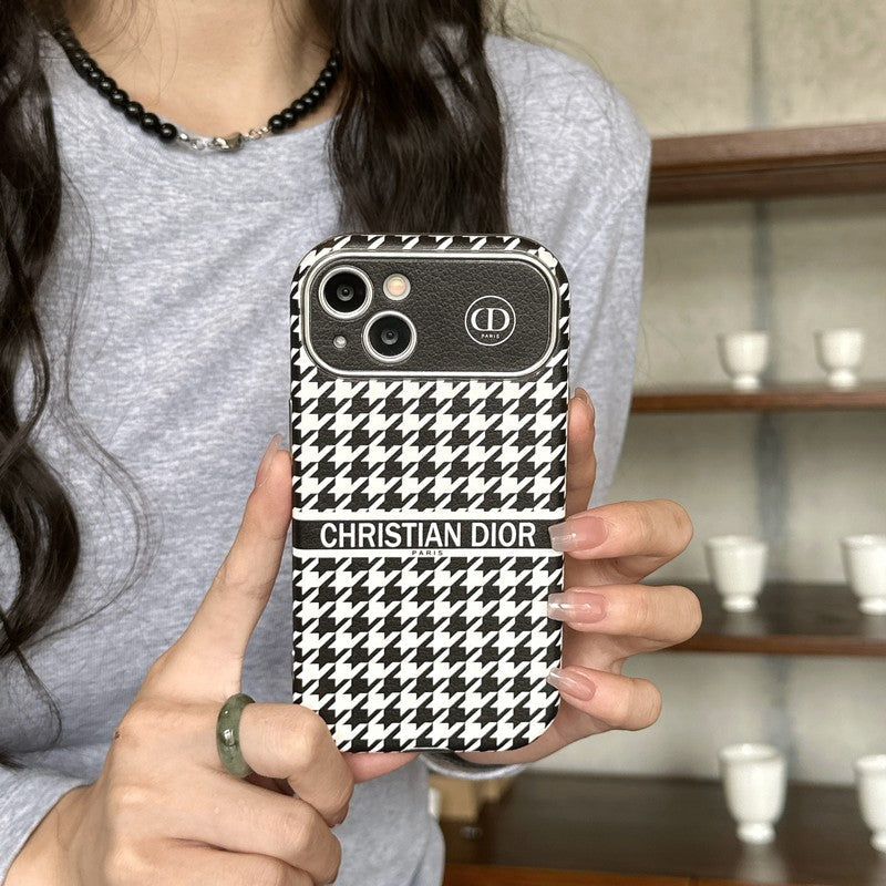 CD White & Brown Color Leather iPhone Case mysite