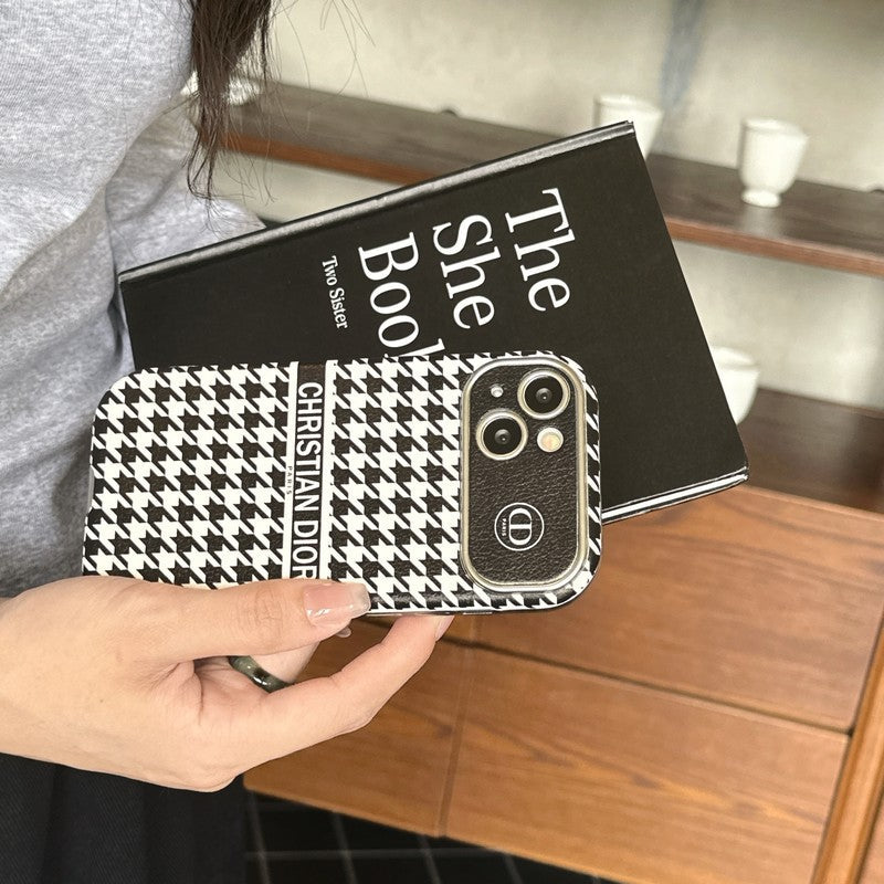 CD White & Brown Color Leather iPhone Case mysite
