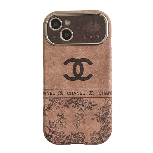 CC White & Brown Color Leather iPhone Case mysite