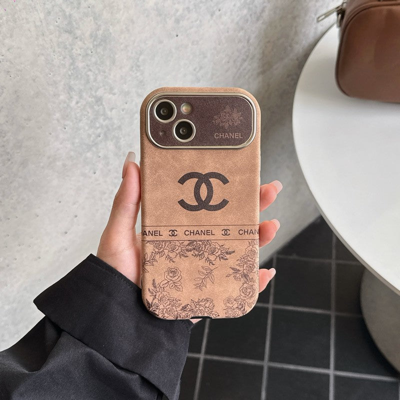 CC White & Brown Color Leather iPhone Case mysite