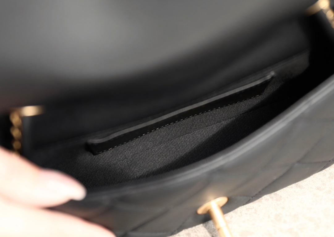 CC 19 Bag 25C 18cm Black Lambskin Gold Hardware mysite