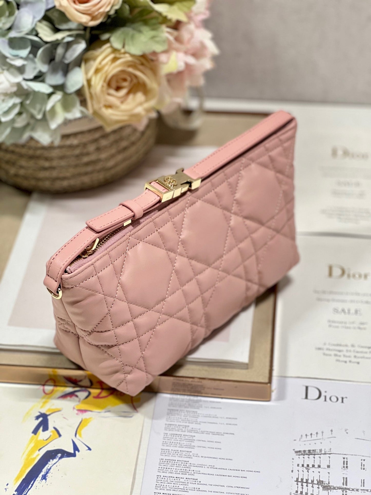 CD Medium Travel Nomad Clutch "Pink" Calfskin 336806 mysite