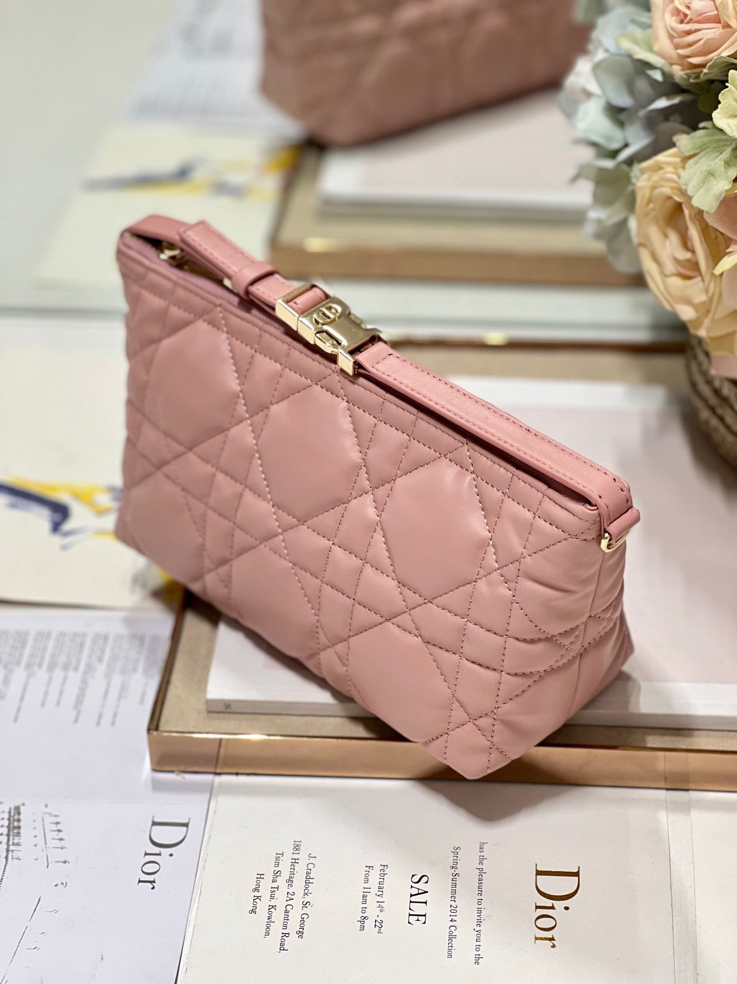 CD Medium Travel Nomad Clutch "Pink" Calfskin 336806 mysite