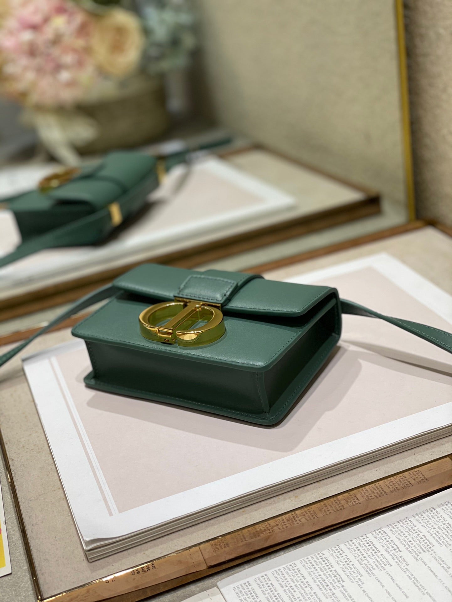 CD Montaigne Bag Green Calfskin 336839 mysite