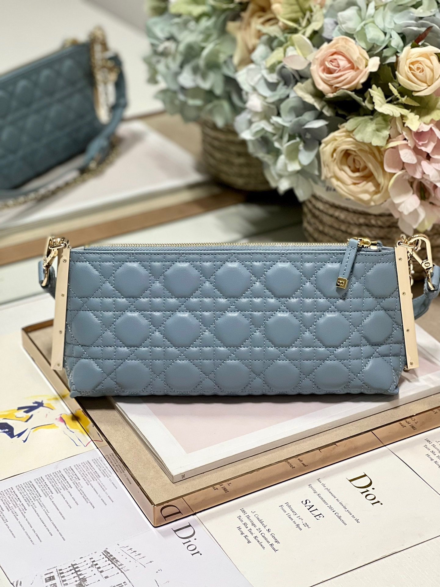 CD Dior Club Handbag Cloud Blue Lambskin 336789 mysite