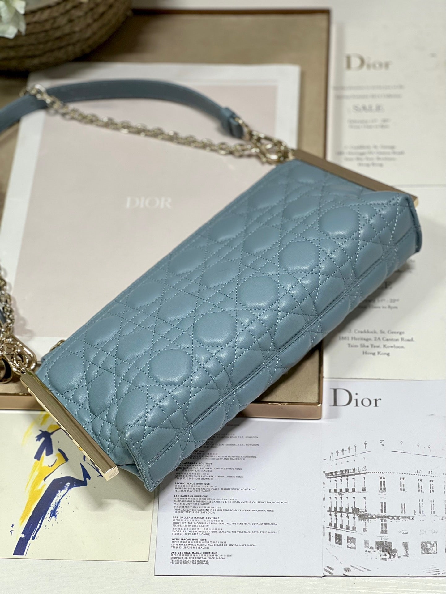 CD Dior Club Handbag Cloud Blue Lambskin 336789 mysite