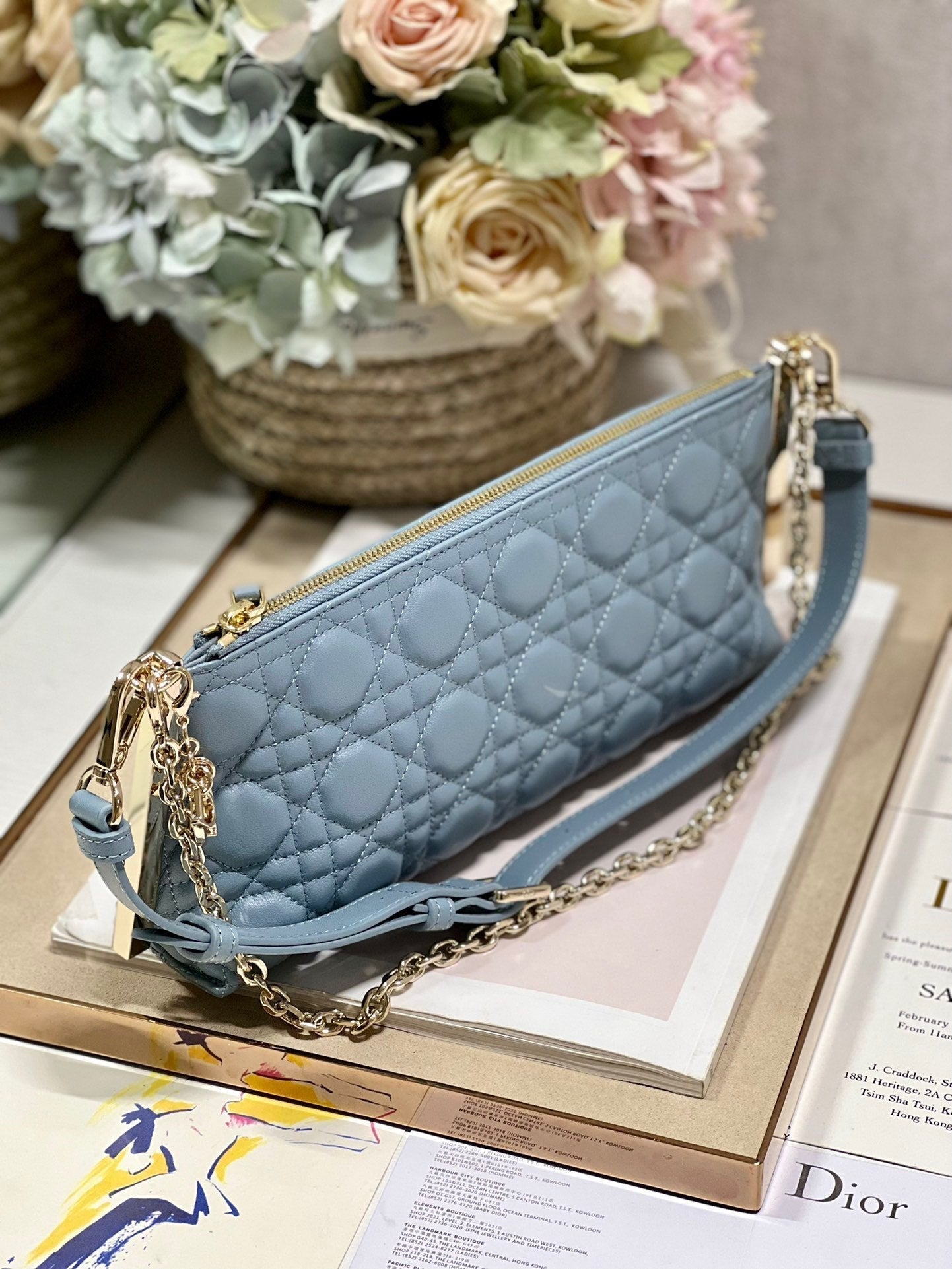 CD Dior Club Handbag Cloud Blue Lambskin 336789 mysite