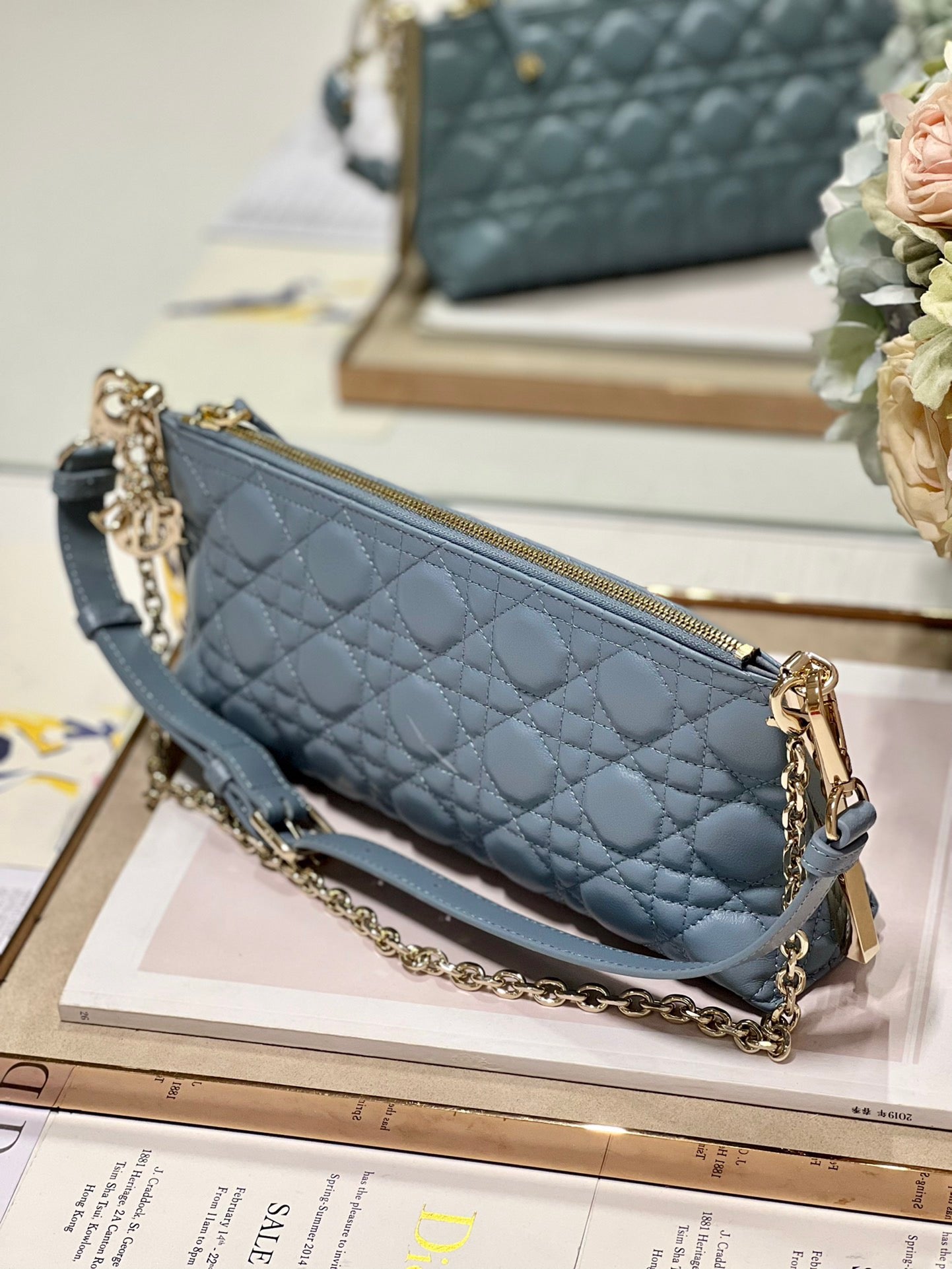 CD Dior Club Handbag Cloud Blue Lambskin 336789 mysite