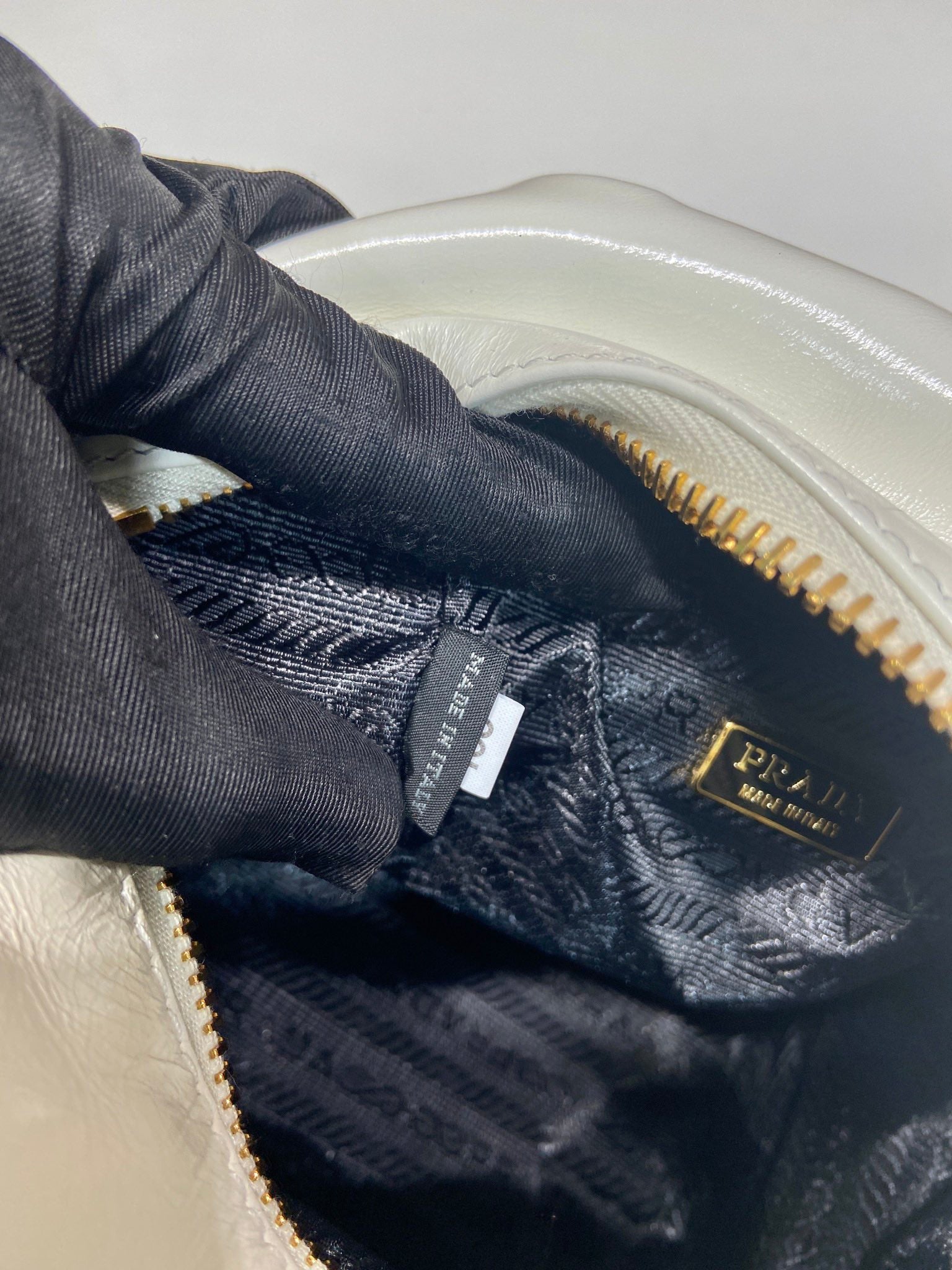 SMALL RECTANGULAR BAG 14 IN WHITE OIL WAX LAMBSKIN GOLD HARDWARE mysite