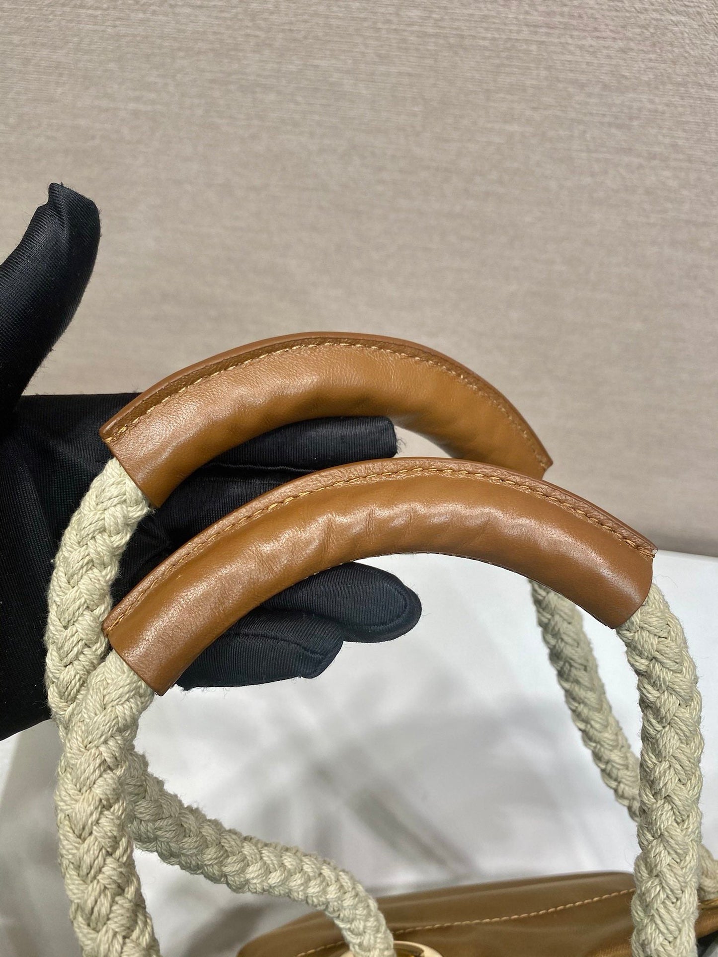 BUCKET BAG 28 IN SEPIA BROWN RE-NYLON GOLD LOGO mysite