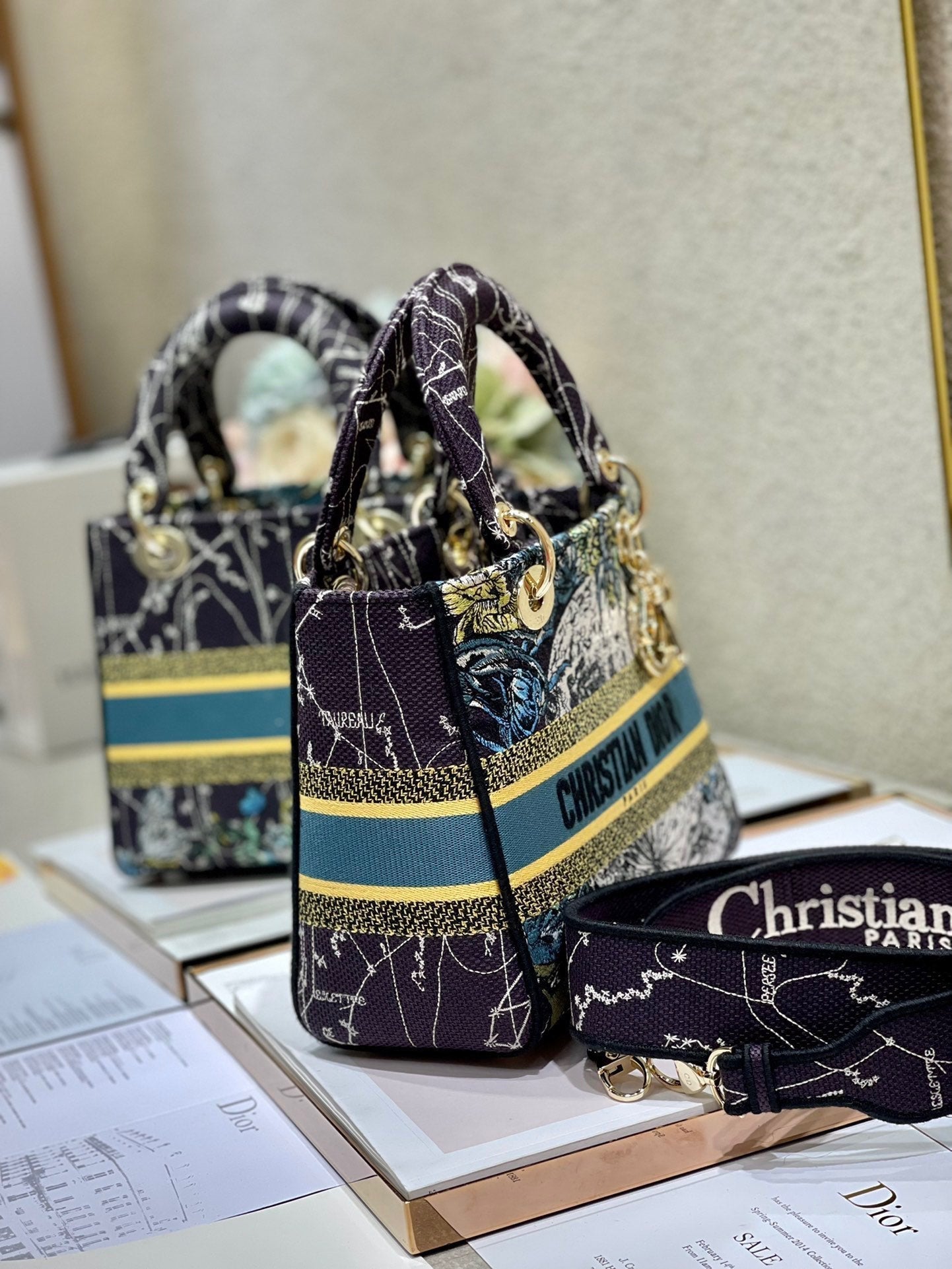 CD Blue Constellation 24 Lady Dior Bag Canvas 336724 mysite