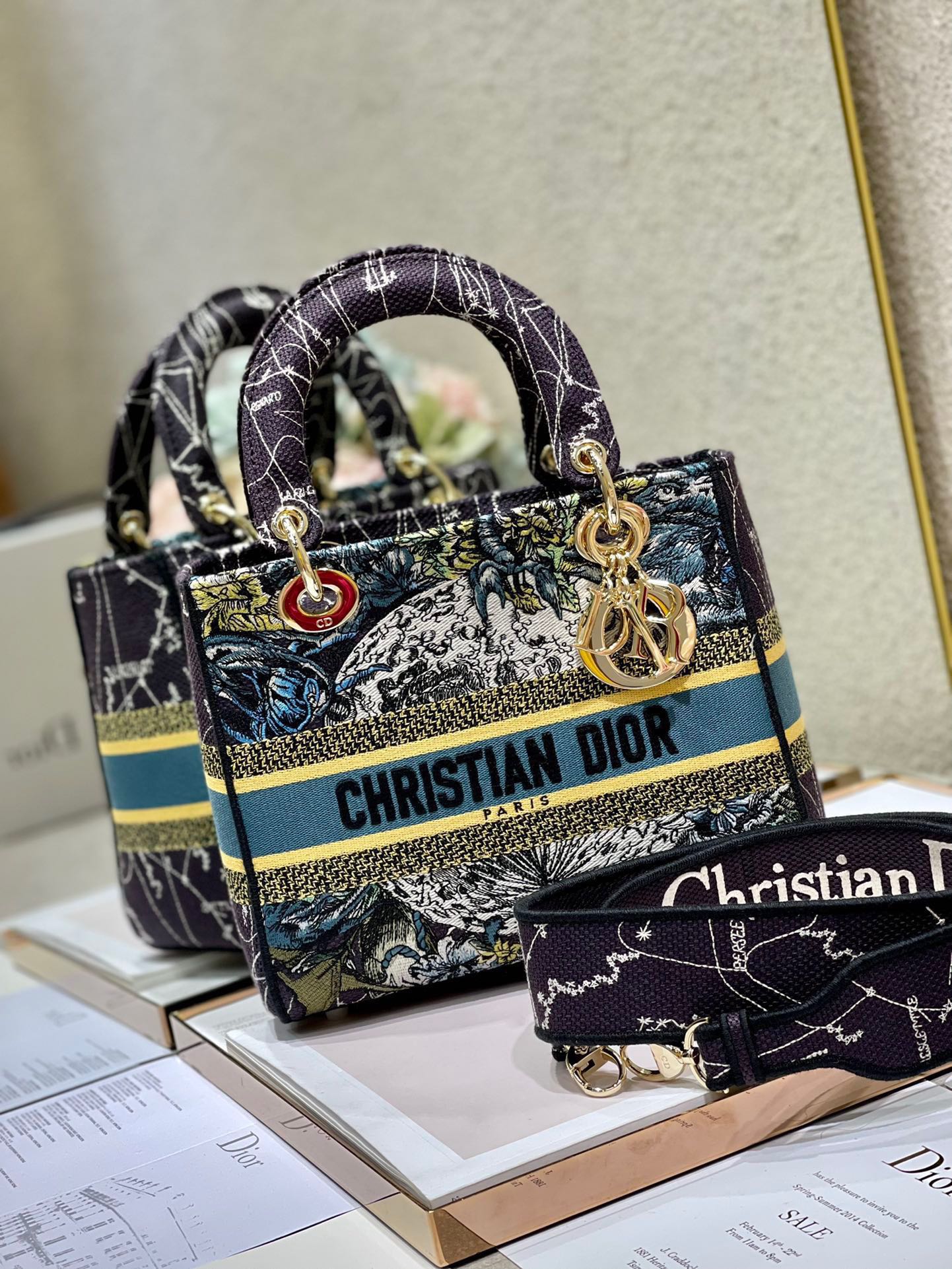 CD Blue Constellation 24 Lady Dior Bag Canvas 336724 mysite