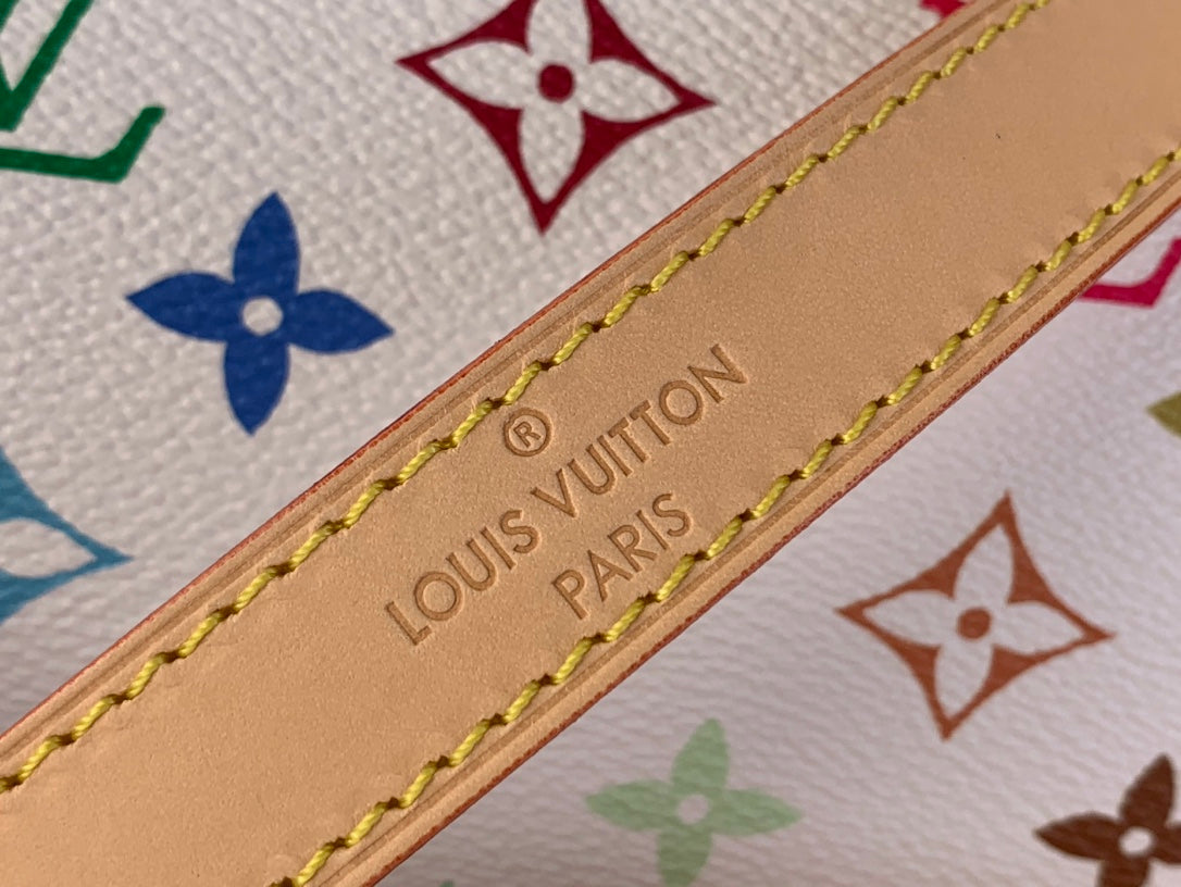 LV x TM Dauphine Soft GM 28cm White Multicolored Cowhide-leather trim mysite