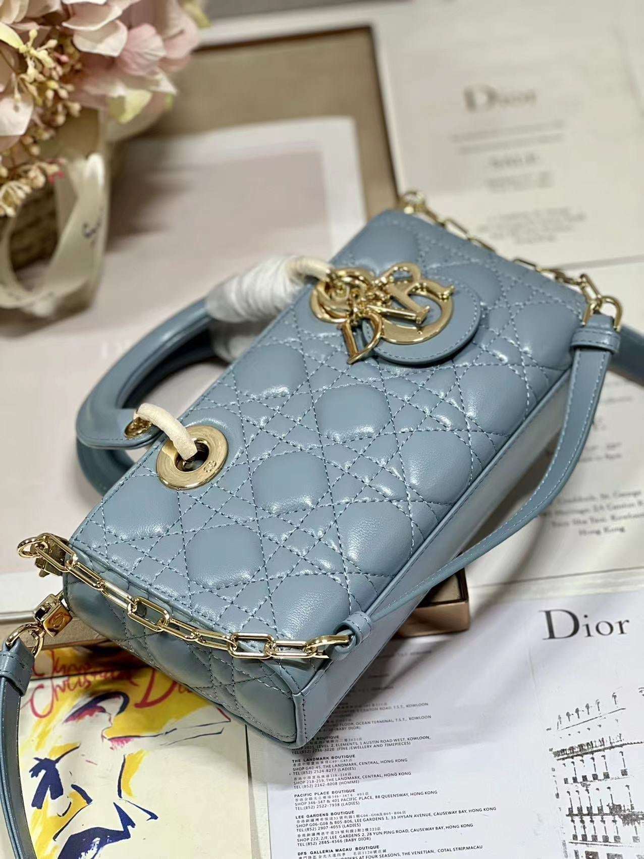CD Lady D-Joy 22 Sky Blue Lambskin 336627 mysite
