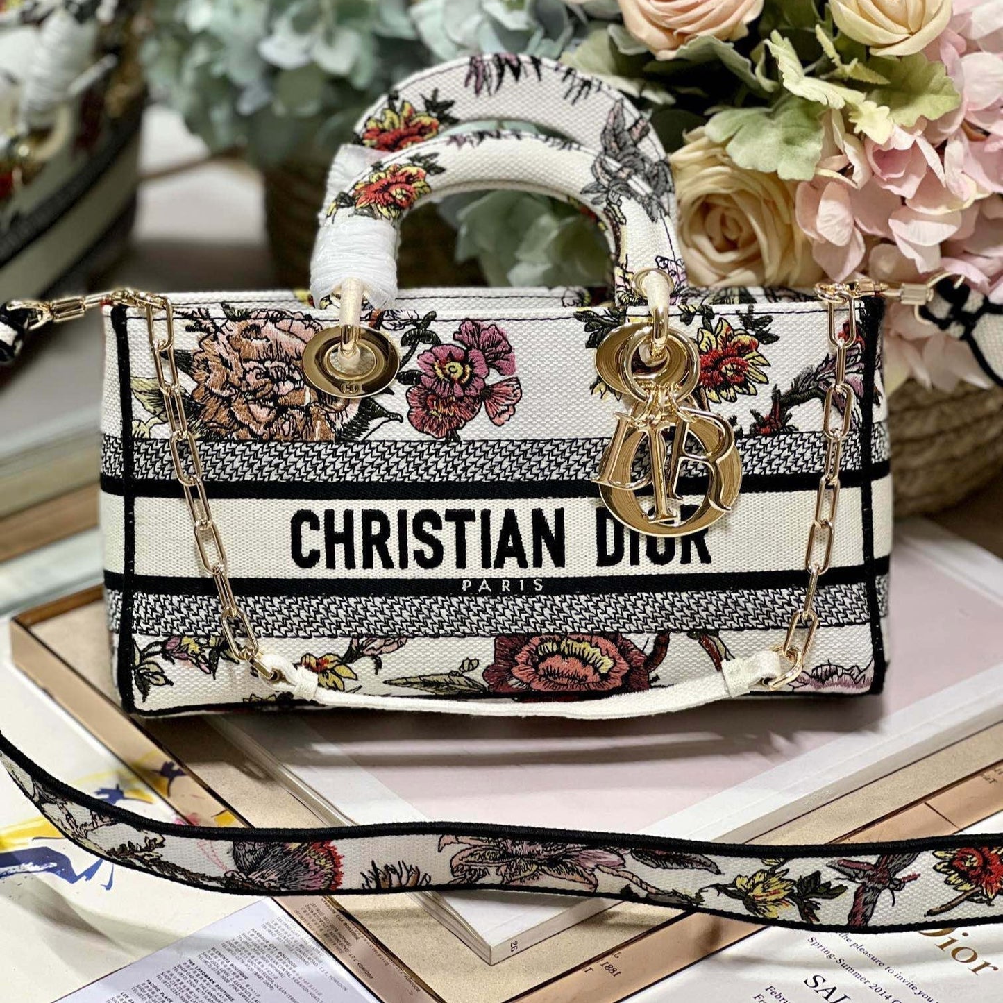 CD Floral White 26 Lady D-Joy Bag Canvas 336636 mysite