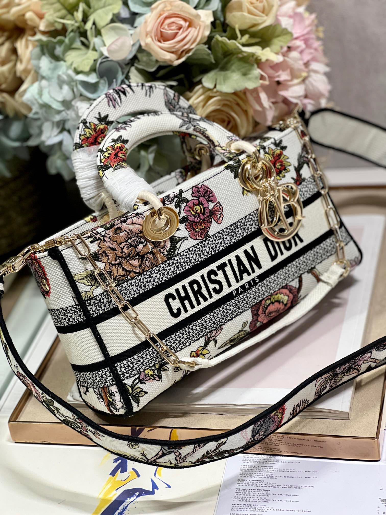 CD Floral White 26 Lady D-Joy Bag Canvas 336636 mysite