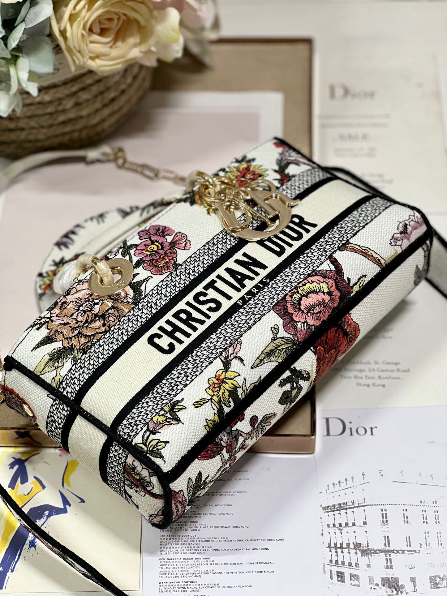 CD Floral White 26 Lady D-Joy Bag Canvas 336636 mysite
