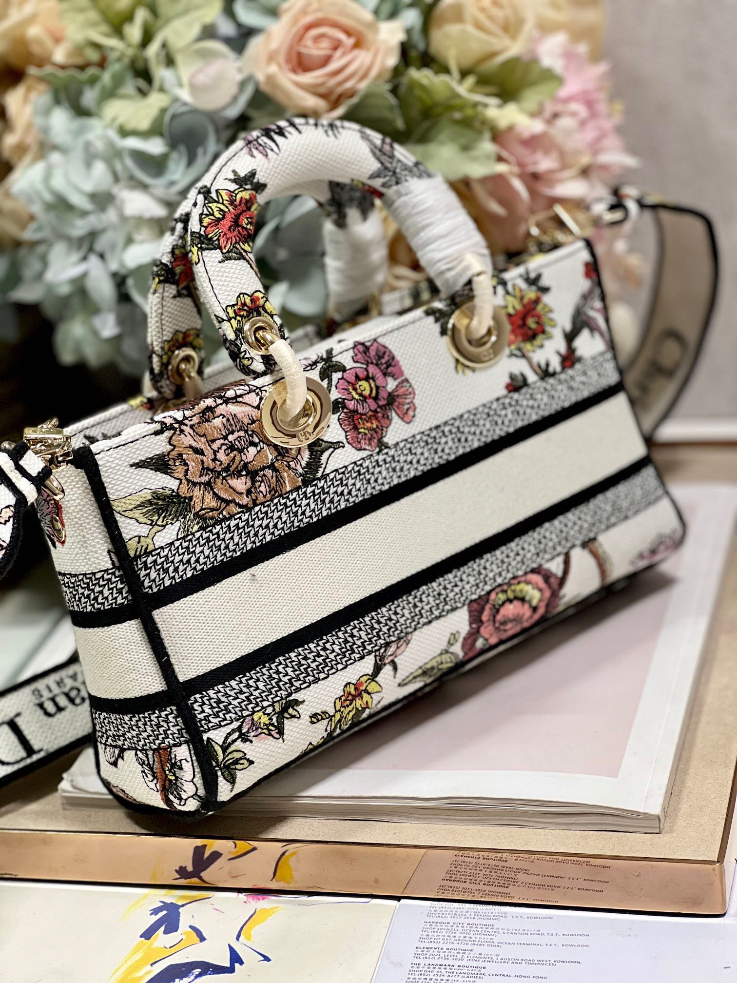 CD Floral White 26 Lady D-Joy Bag Canvas 336636 mysite